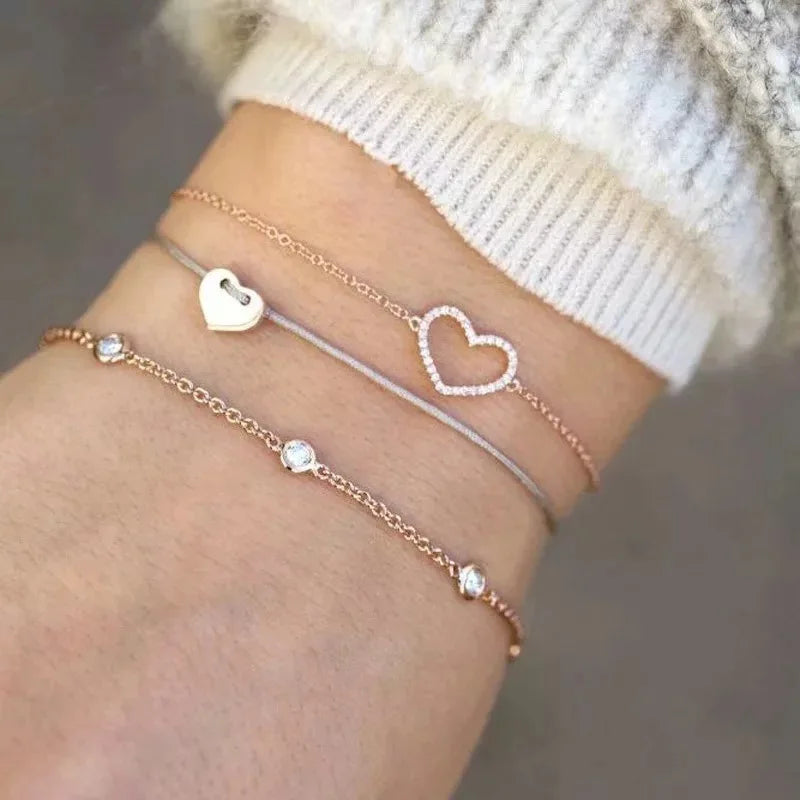 New Design Vintage Women Boho Bracelets Set Moon Shell Heart Tortoise Charm Beads Chains Bangle