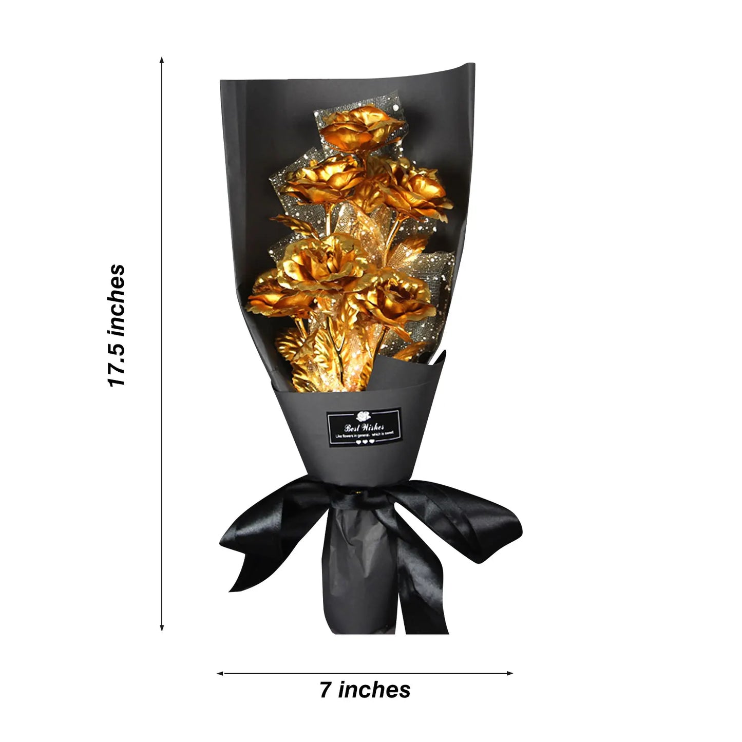 24K Foil Plated Gold Rose Bouquet