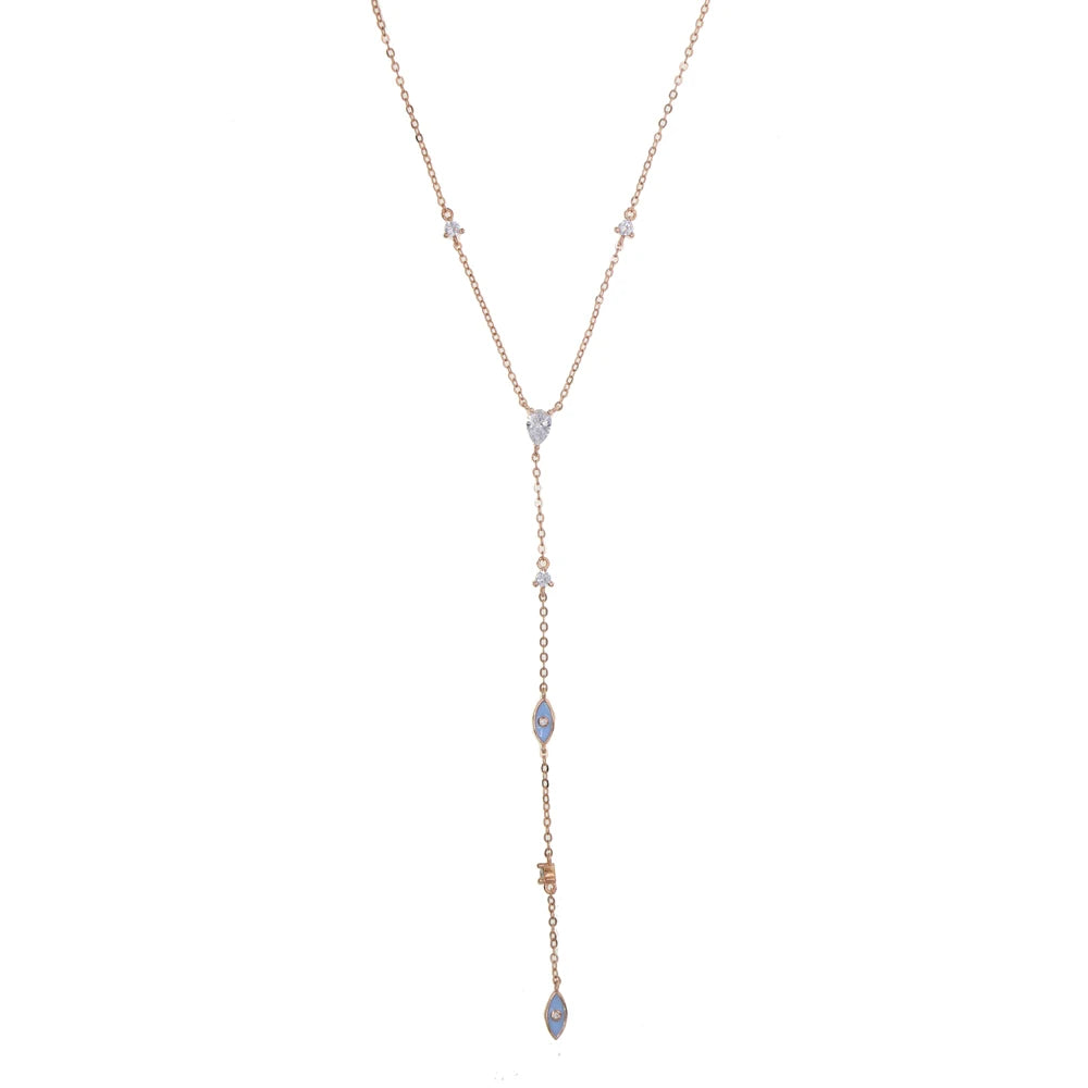 enamel white evil eye charm necklace