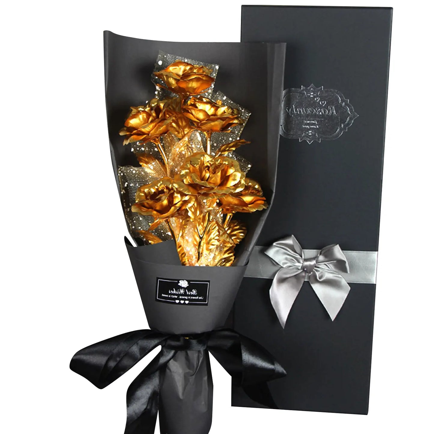 24K Foil Plated Gold Rose Bouquet