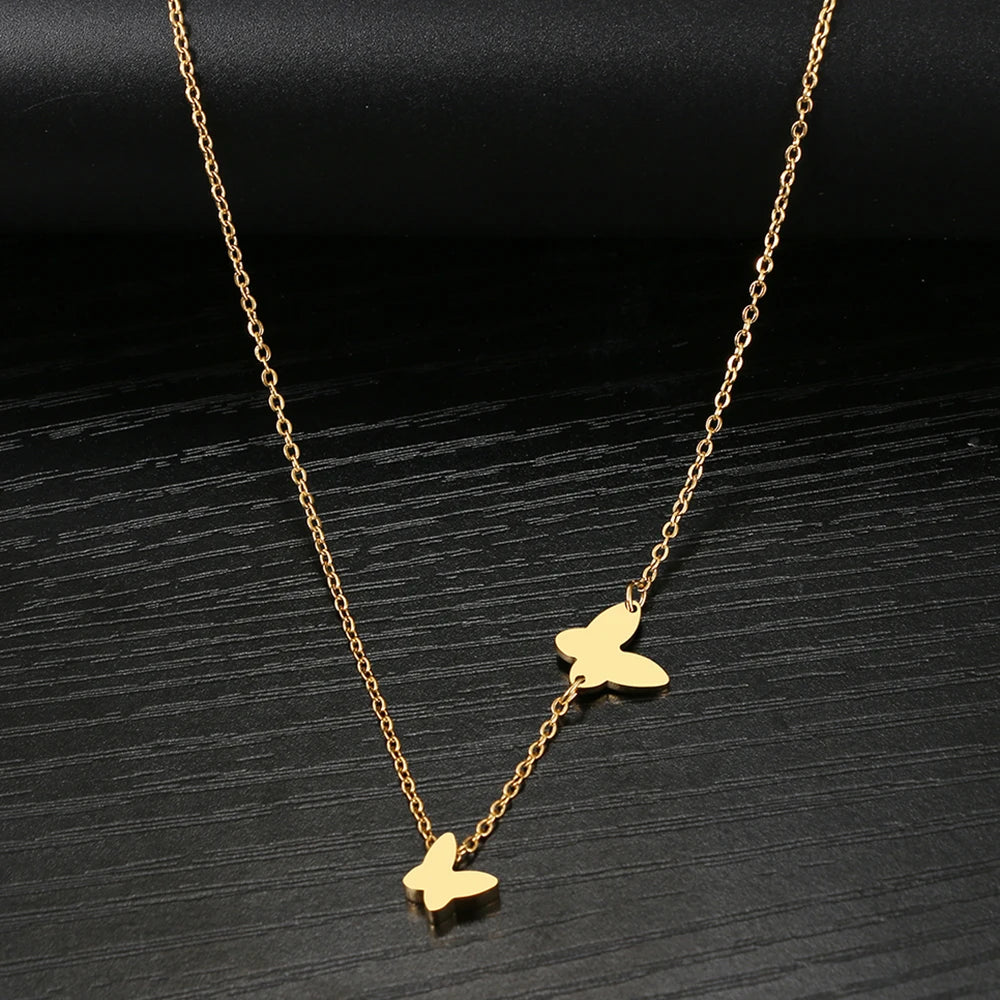 Delicate Butterfly Pendant Chain Fashion Necklace