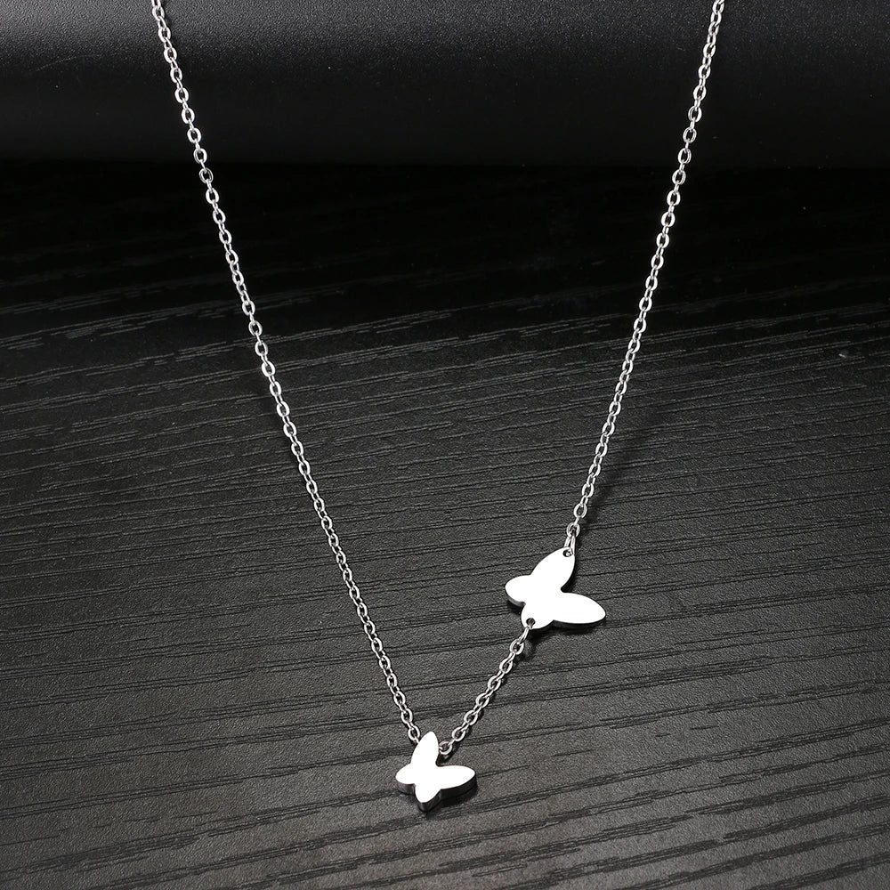 Delicate Butterfly Pendant Chain Fashion Necklace