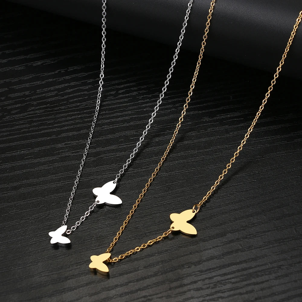 Delicate Butterfly Pendant Chain Fashion Necklace