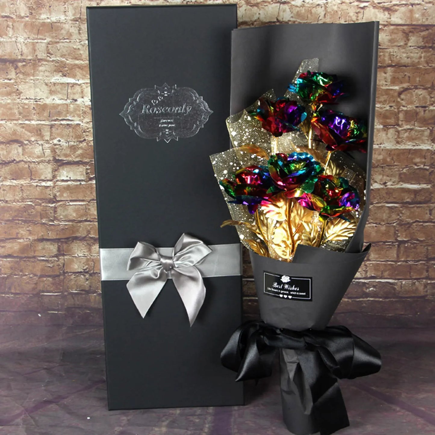 24K Foil Plated Gold Rose Bouquet