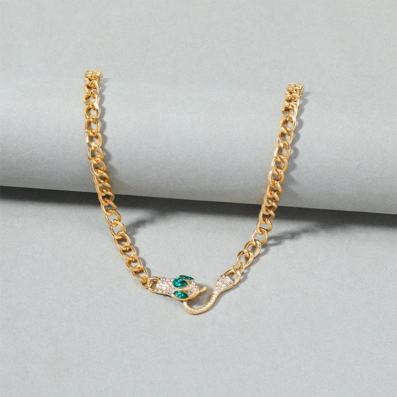 Retro Snake Pendant Necklace Chain for Women