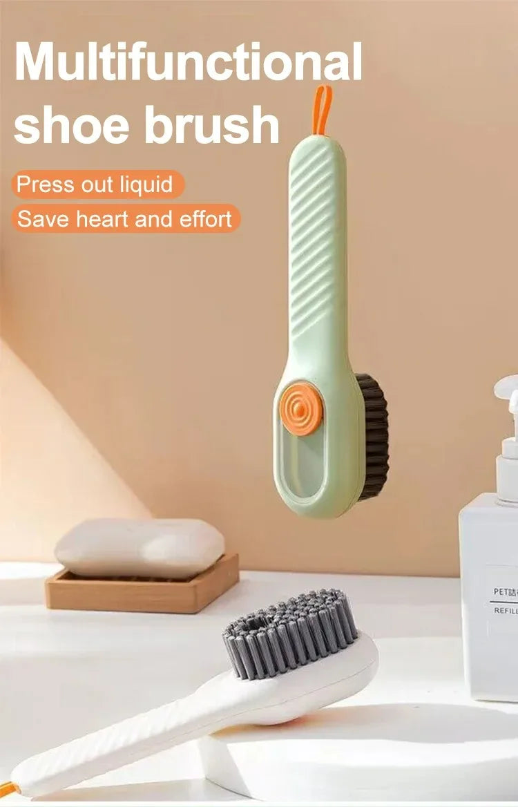 Multifunction Automatic Liquid Shoe Brush with a Long Handle