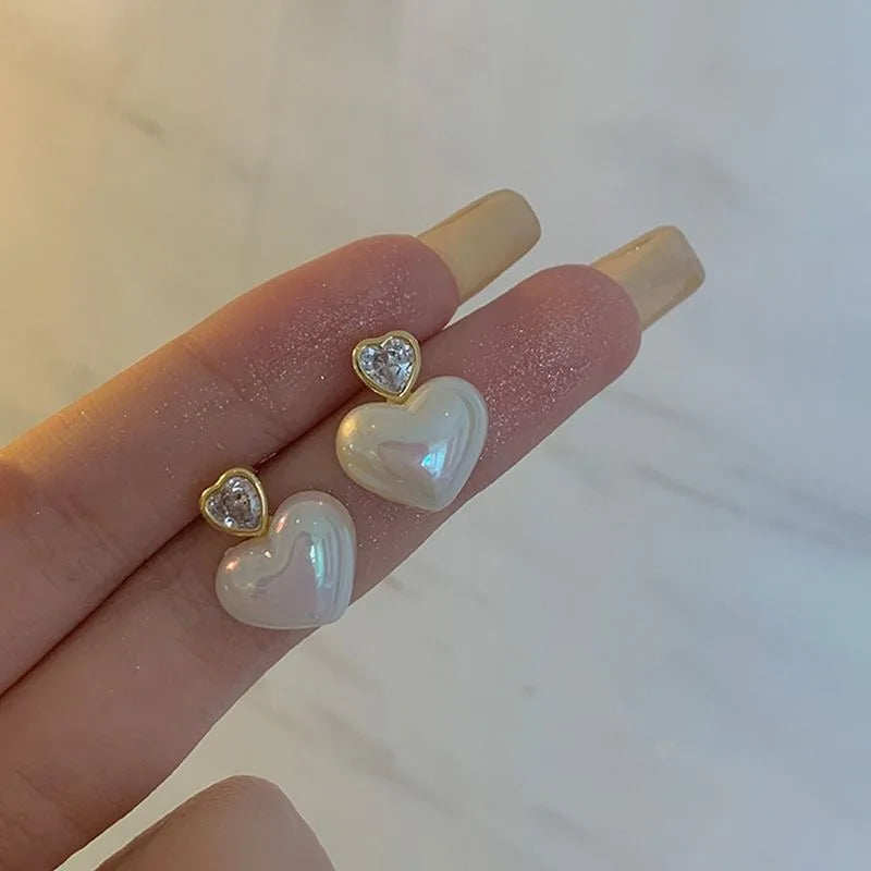 Heart Pearl Fine Earrings