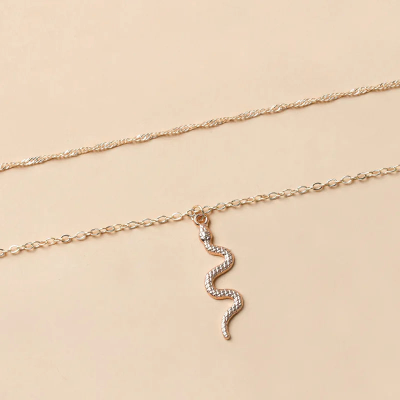 Retro Snake Pendant Necklace Chain for Women