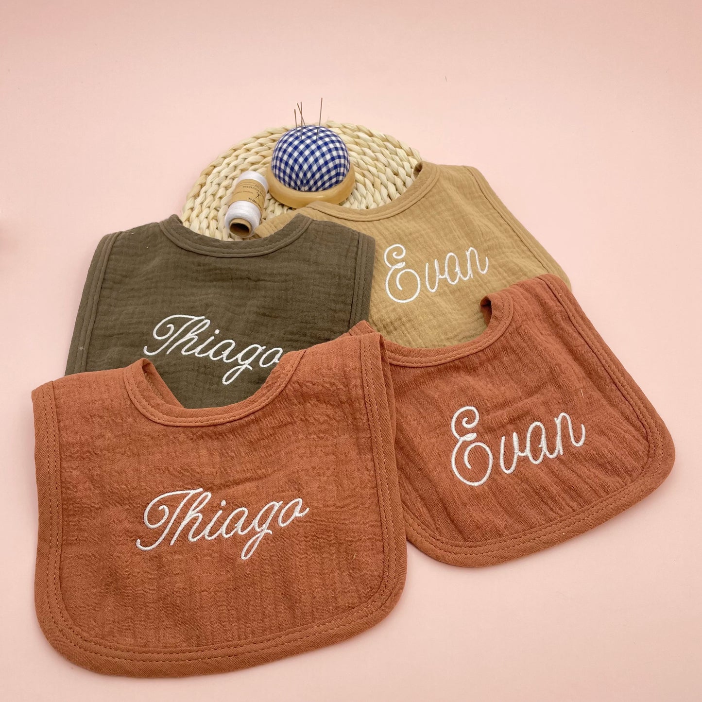 Personalized Baby Bib Muslin Burp Cloth