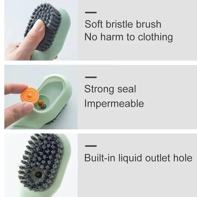 Multifunction Automatic Liquid Shoe Brush with a Long Handle