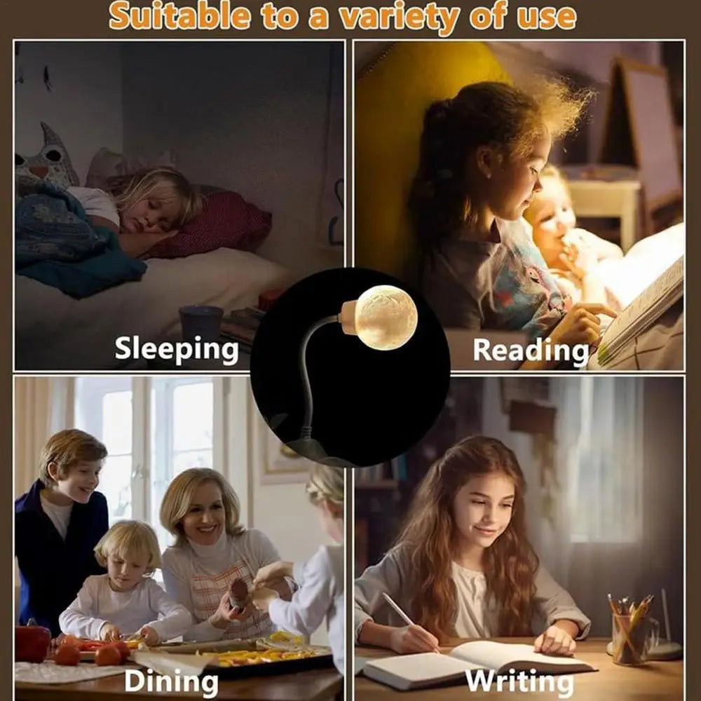Desk Lamp Voice Activated Moon Table LED Lamp With Timer