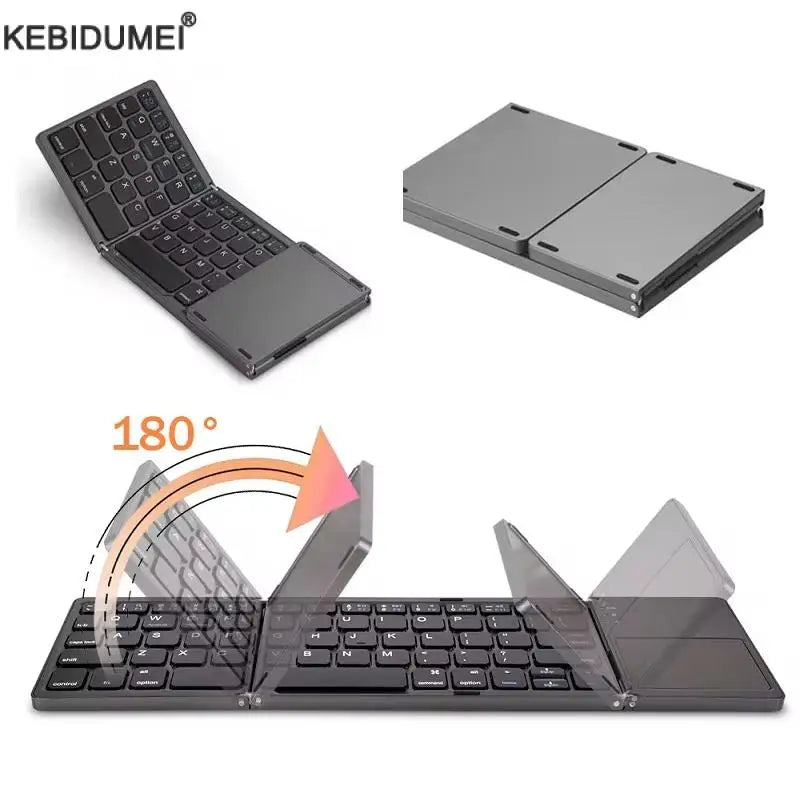 Folding Bluetooth Keyboard with Touchpad for IOS, Android, Windows Office
