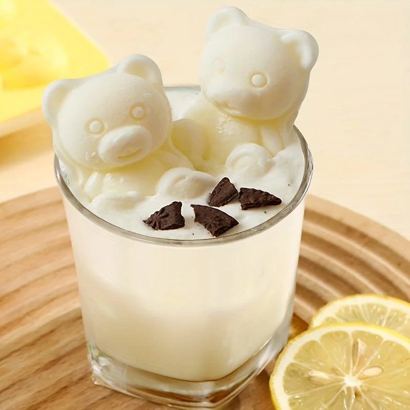 1pc Cute Teddy Bear Ice Cube Tray Flexible Food Grade Silicone mold