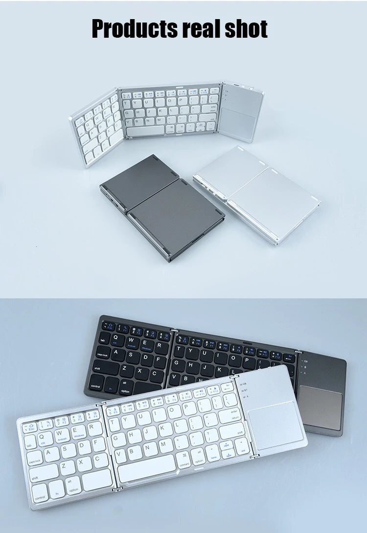 Folding Bluetooth Keyboard with Touchpad for IOS, Android, Windows Office