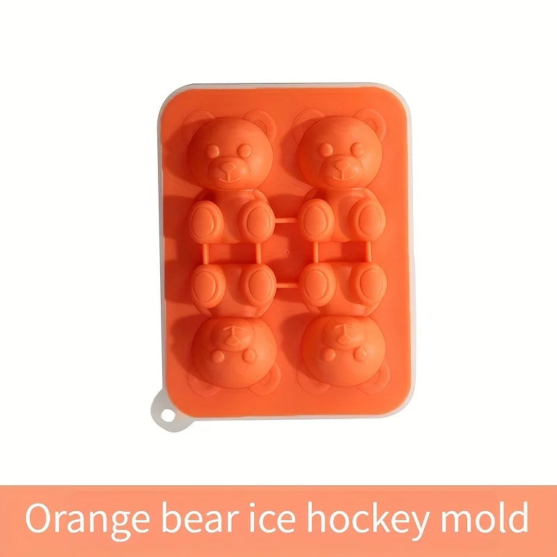 1pc Cute Teddy Bear Ice Cube Tray Flexible Food Grade Silicone mold