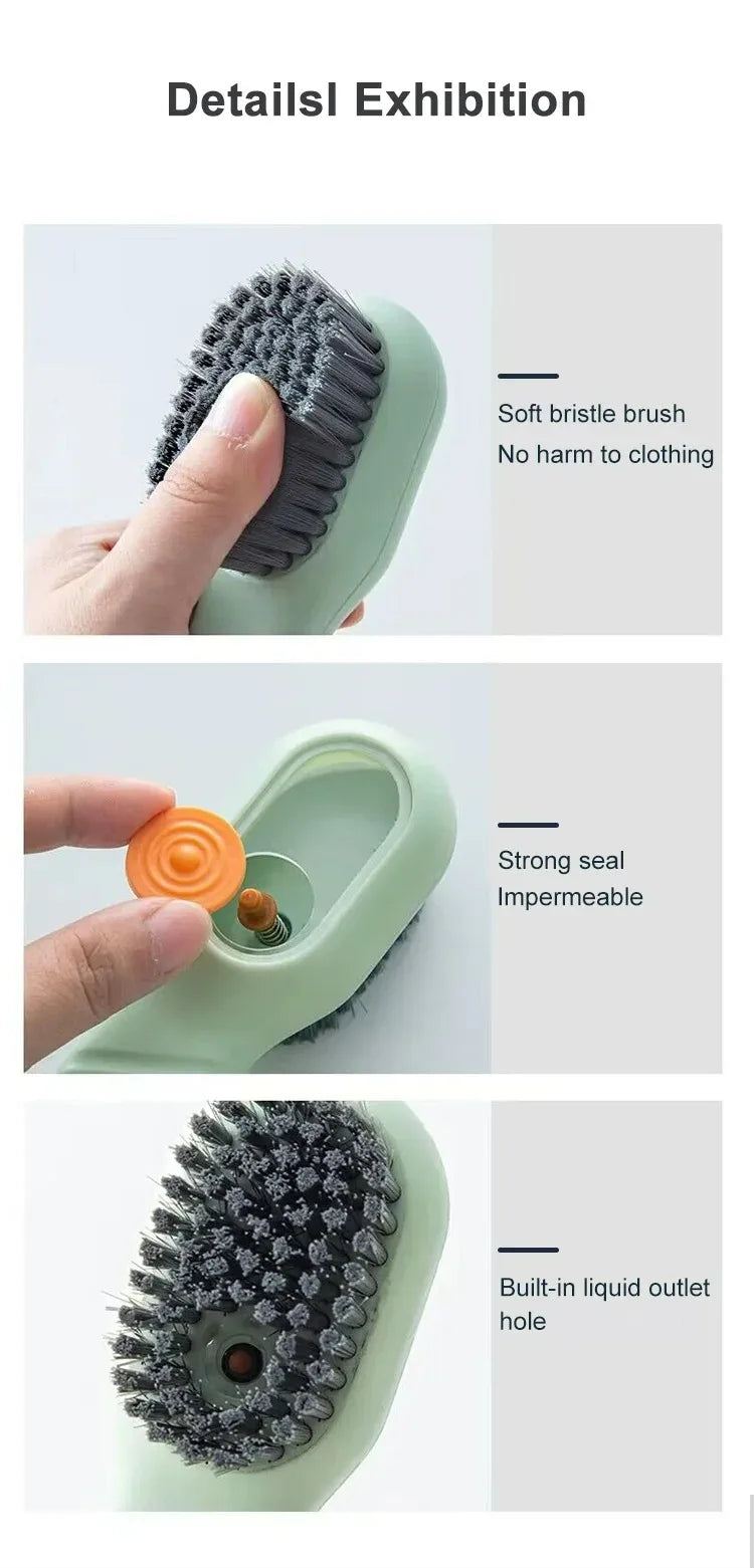 Multifunction Automatic Liquid Shoe Brush with a Long Handle