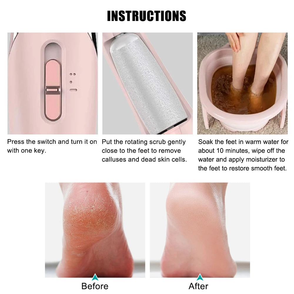 Electric Foot Pedicure Foot File Grinder Compact Size for Easy Home Use Foot Care Tool for Sandpaper Feeling Feet