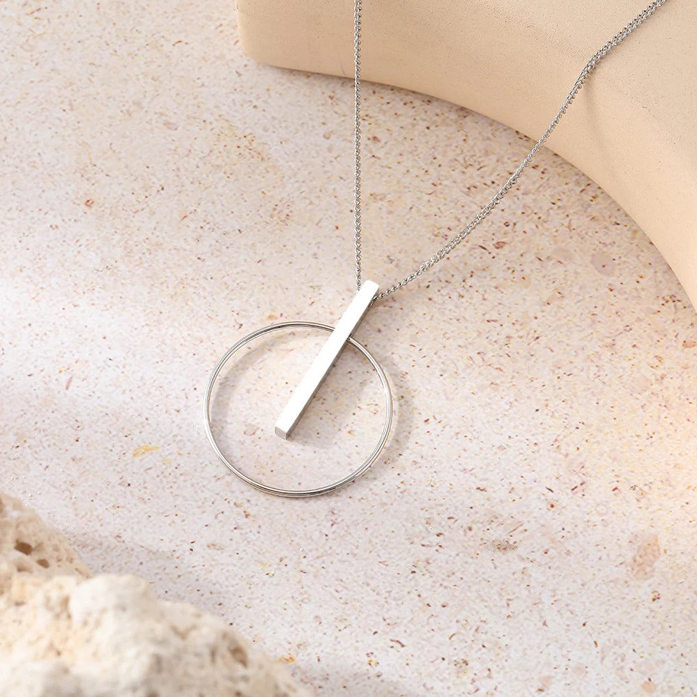 Circle Sticks Pendant Clavicle Chain