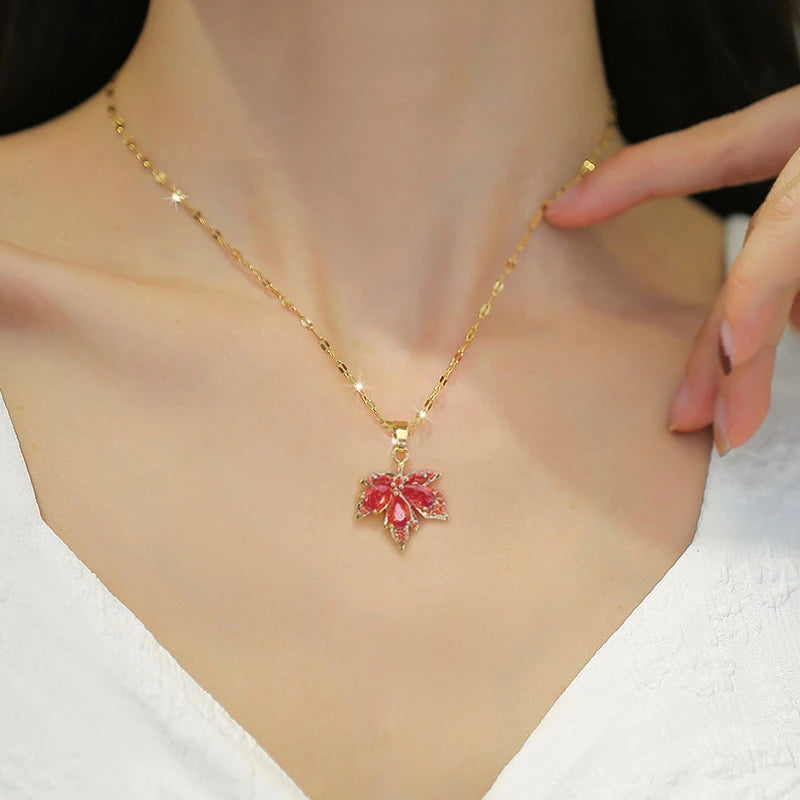 Stainless Steel Moon Butterfly Flower Clavicle Choker Jewelry