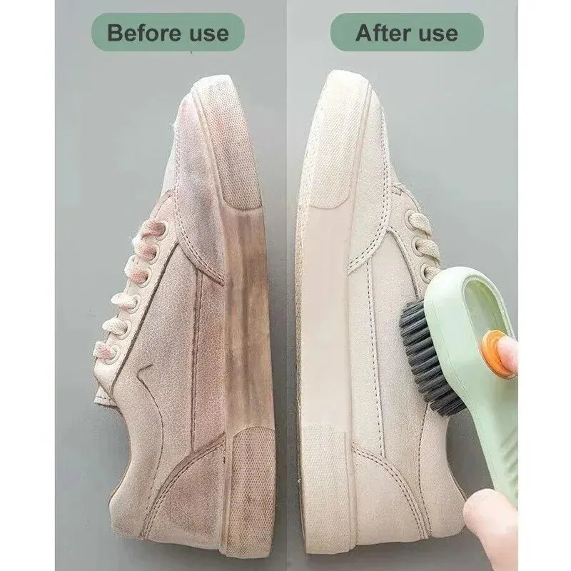 Multifunction Automatic Liquid Shoe Brush with a Long Handle