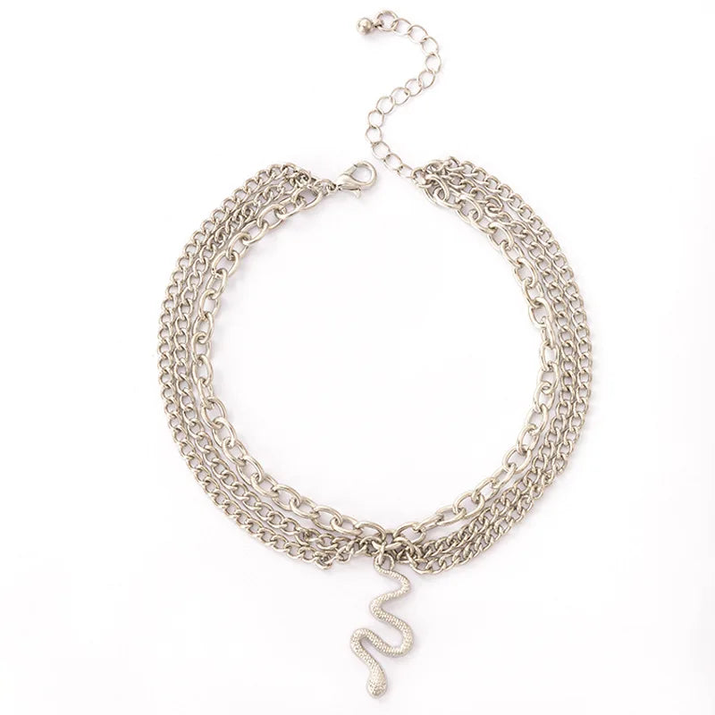 Sexy Multi-layer Anklet with a Starfish Heart Shell or snake
