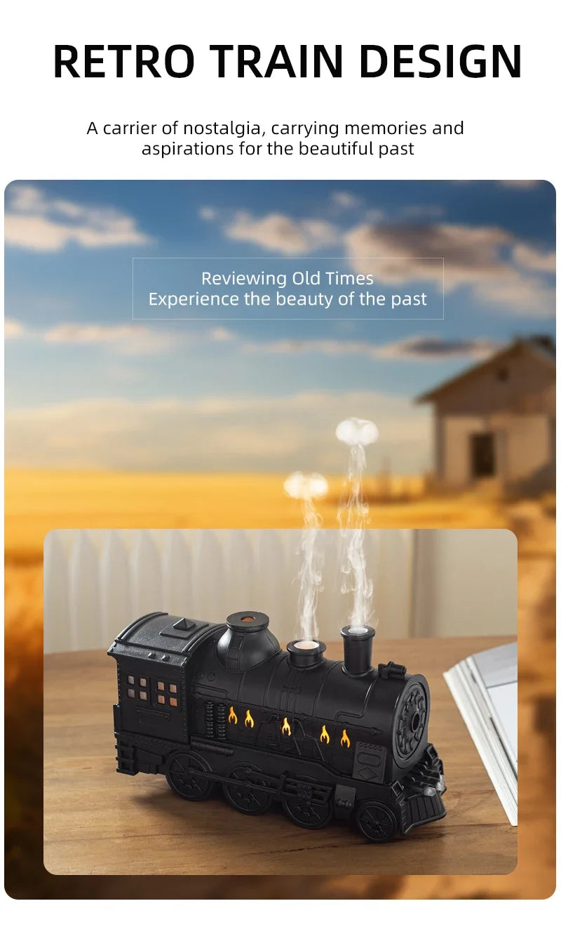 Train Air Humidifier Ultrasonic Aromatherapy Diffuser USB Fragrance Essential Oil