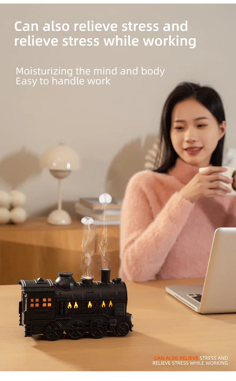 Train Air Humidifier Ultrasonic Aromatherapy Diffuser USB Fragrance Essential Oil