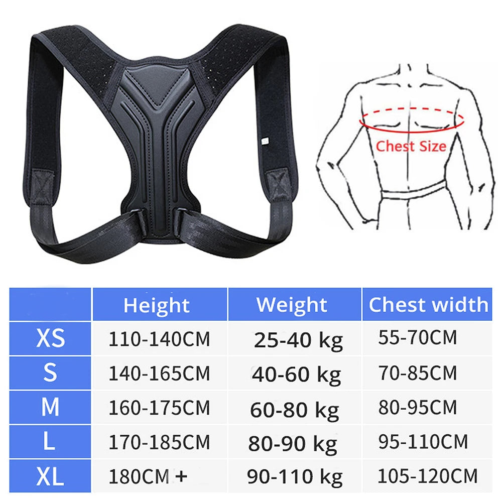 Adjustable Back Shoulder Posture Corrector Belt, Spine Support