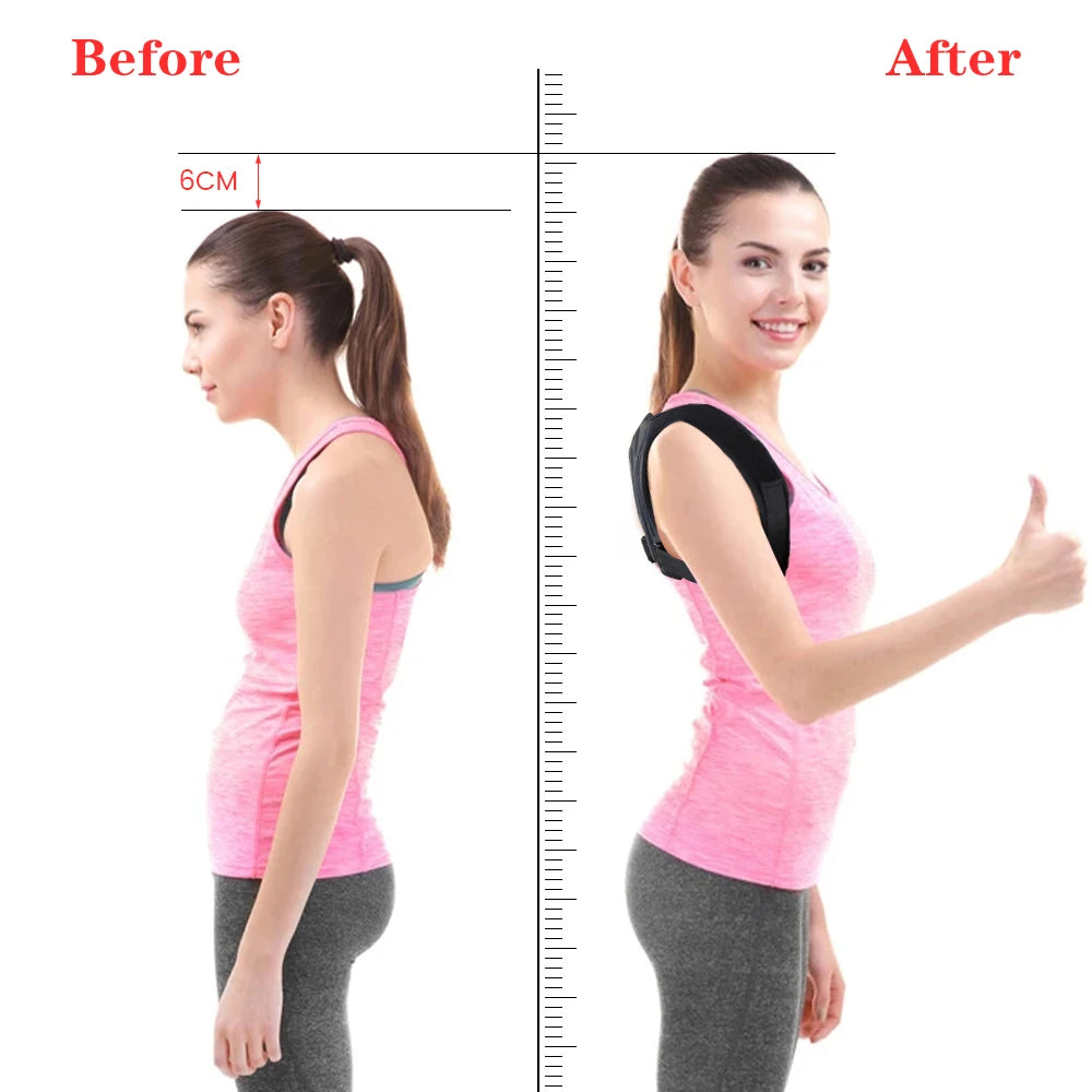 Adjustable Back Shoulder Posture Corrector Belt, Spine Support