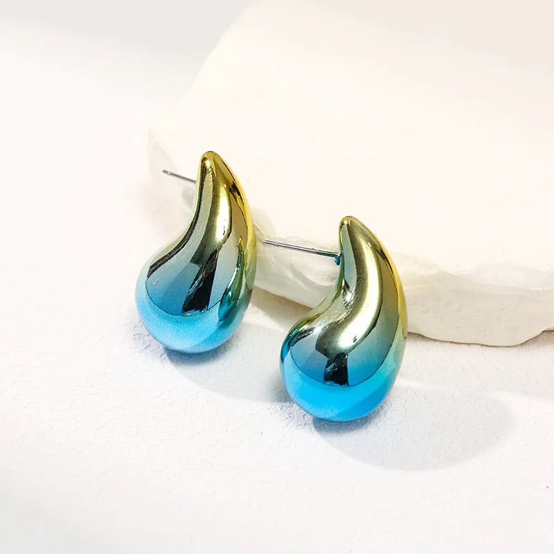 Thick Colorful Teardrop Earrings