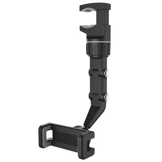 Vlogger Rearview Mirror Phone Holder, 360° Rotatable and Retractable Car Phone Mount,