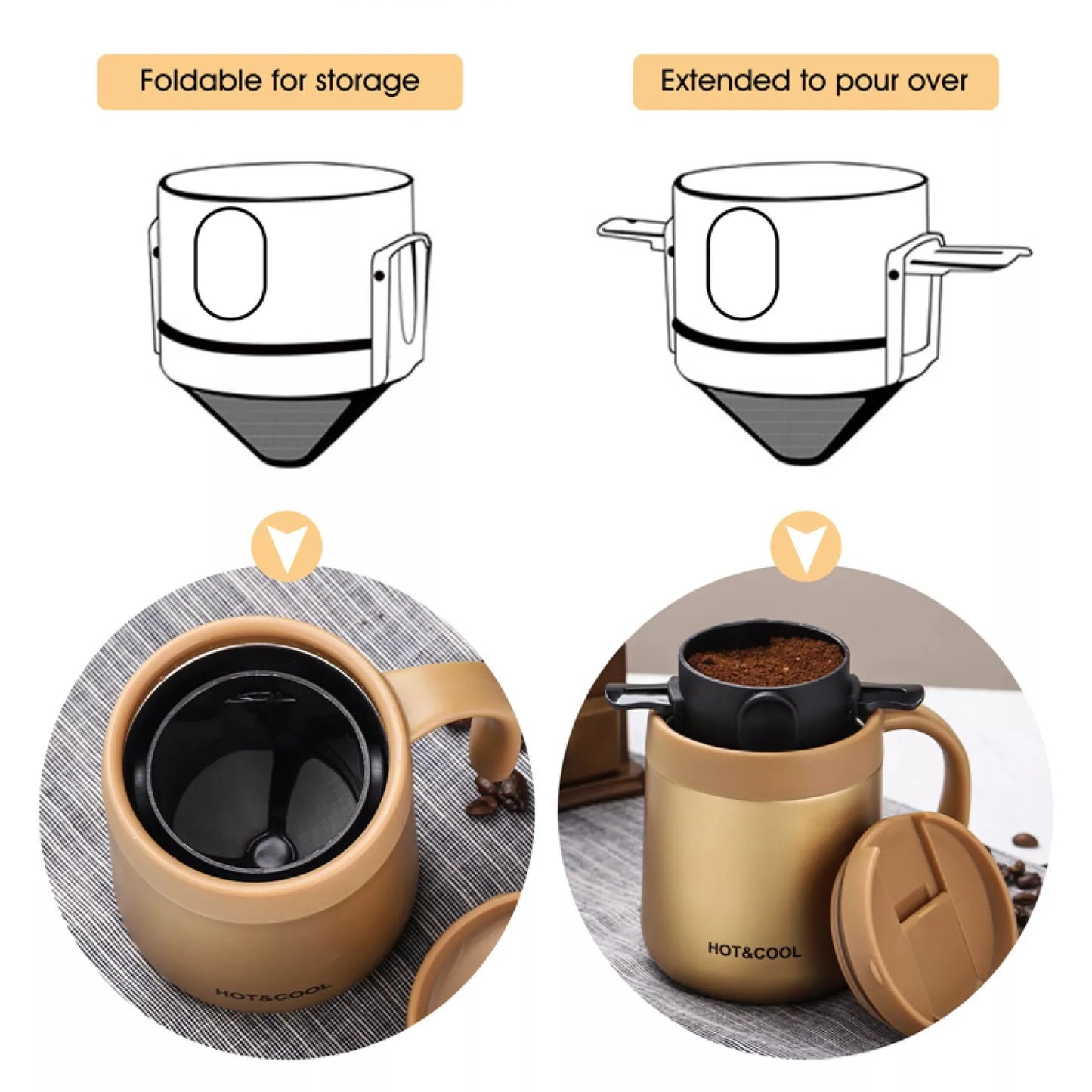 Stainless Steel Portable Coffee Filter Drip