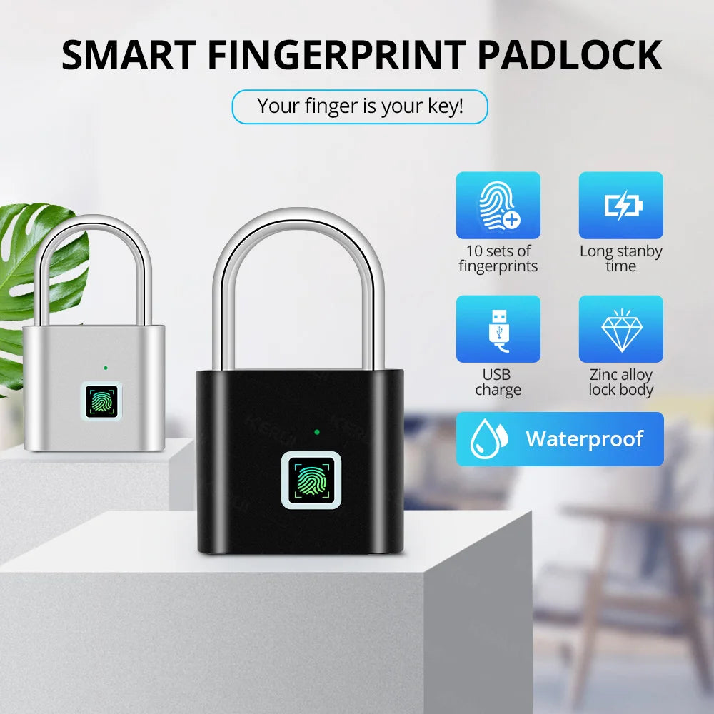 Keyless USB Charging Fingerprint Smart Padlock