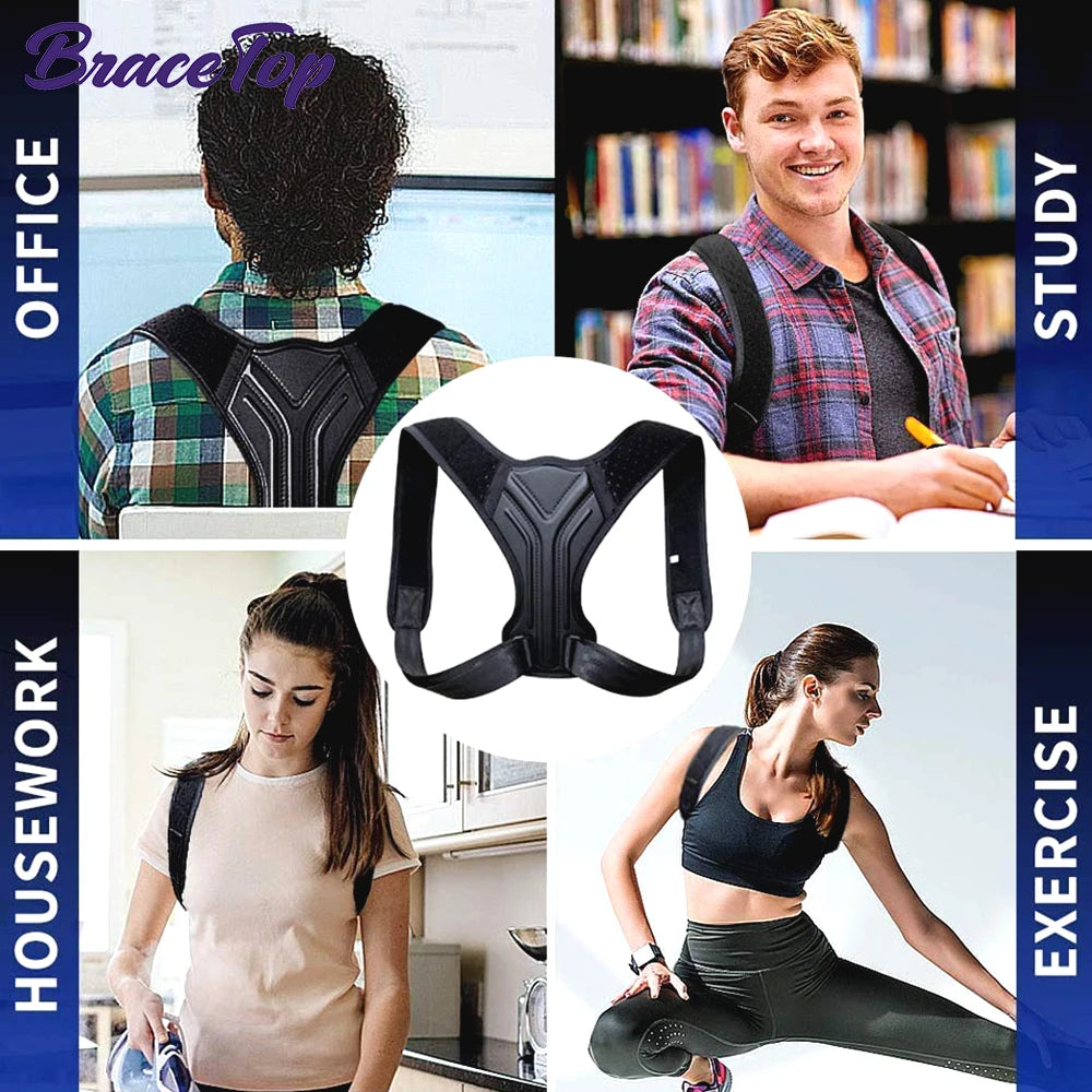 Adjustable Back Shoulder Posture Corrector Belt, Spine Support