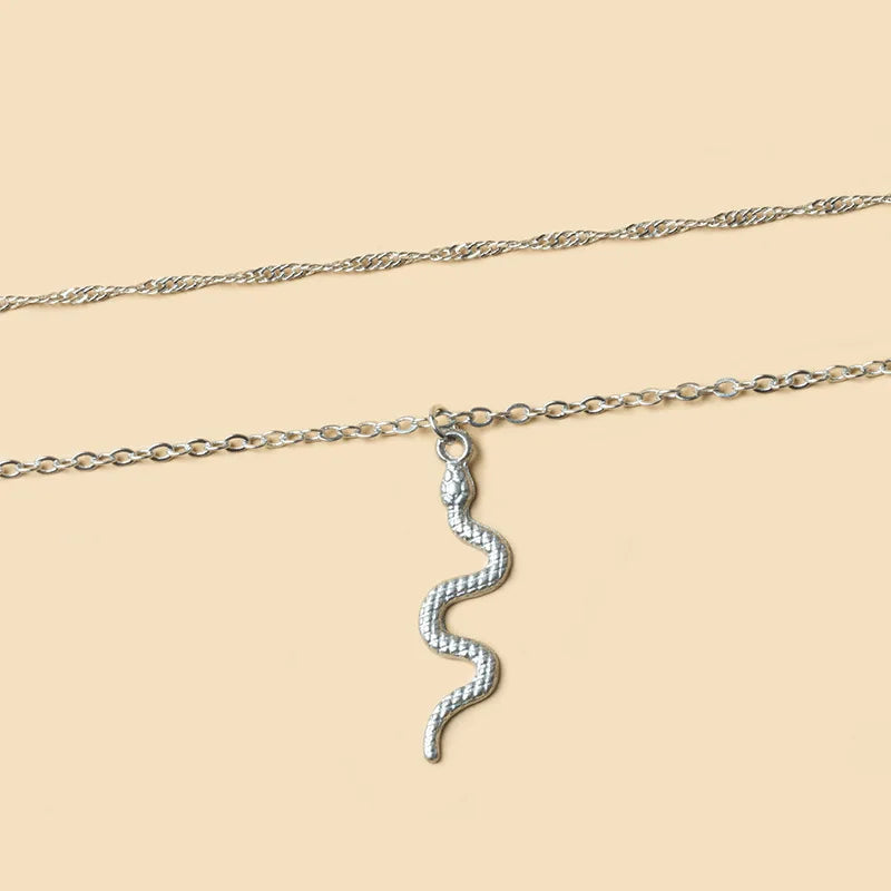 Retro Snake Pendant Necklace Chain for Women
