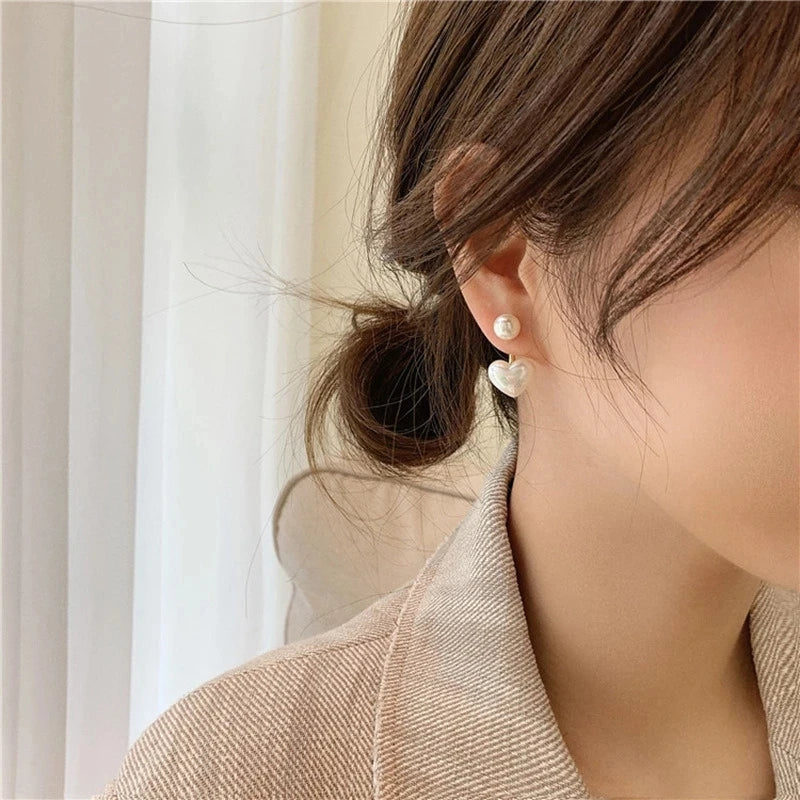 Heart Pearl Fine Earrings
