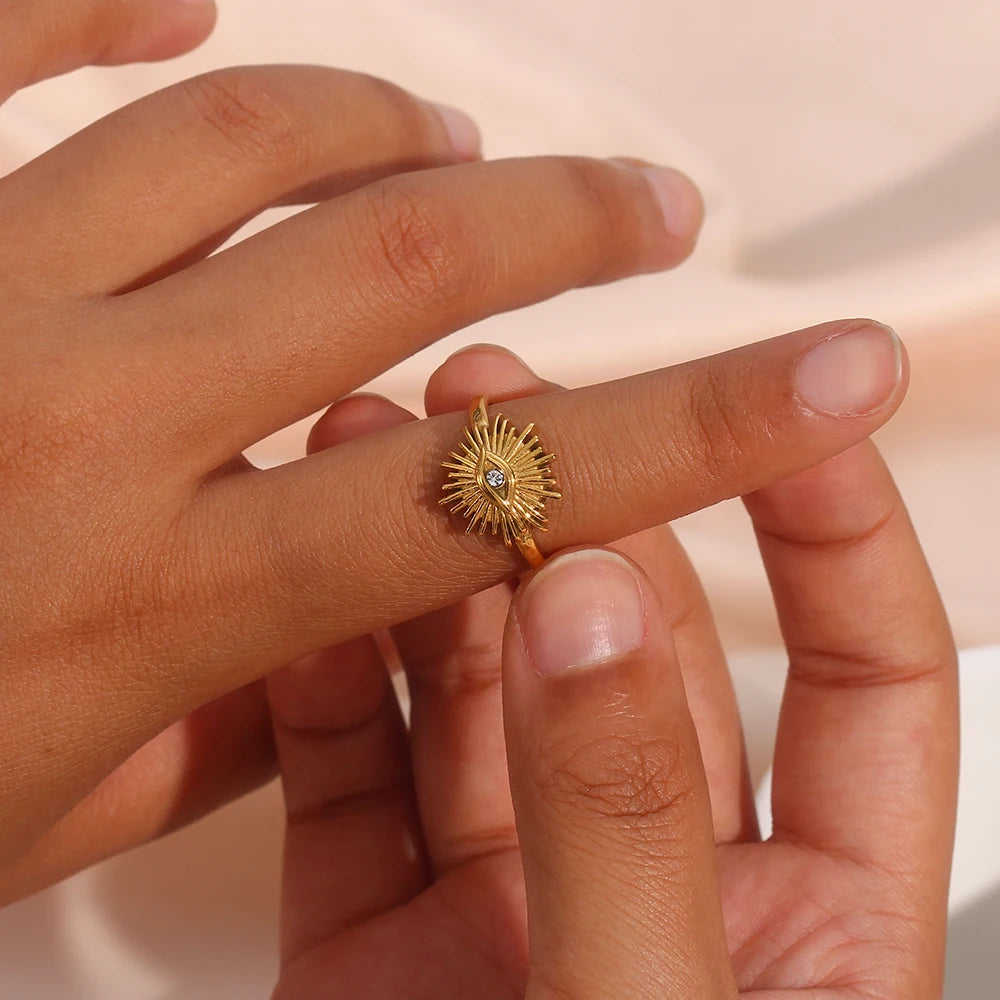 Zircon Evil Eye Ring & Evil Eye Necklace