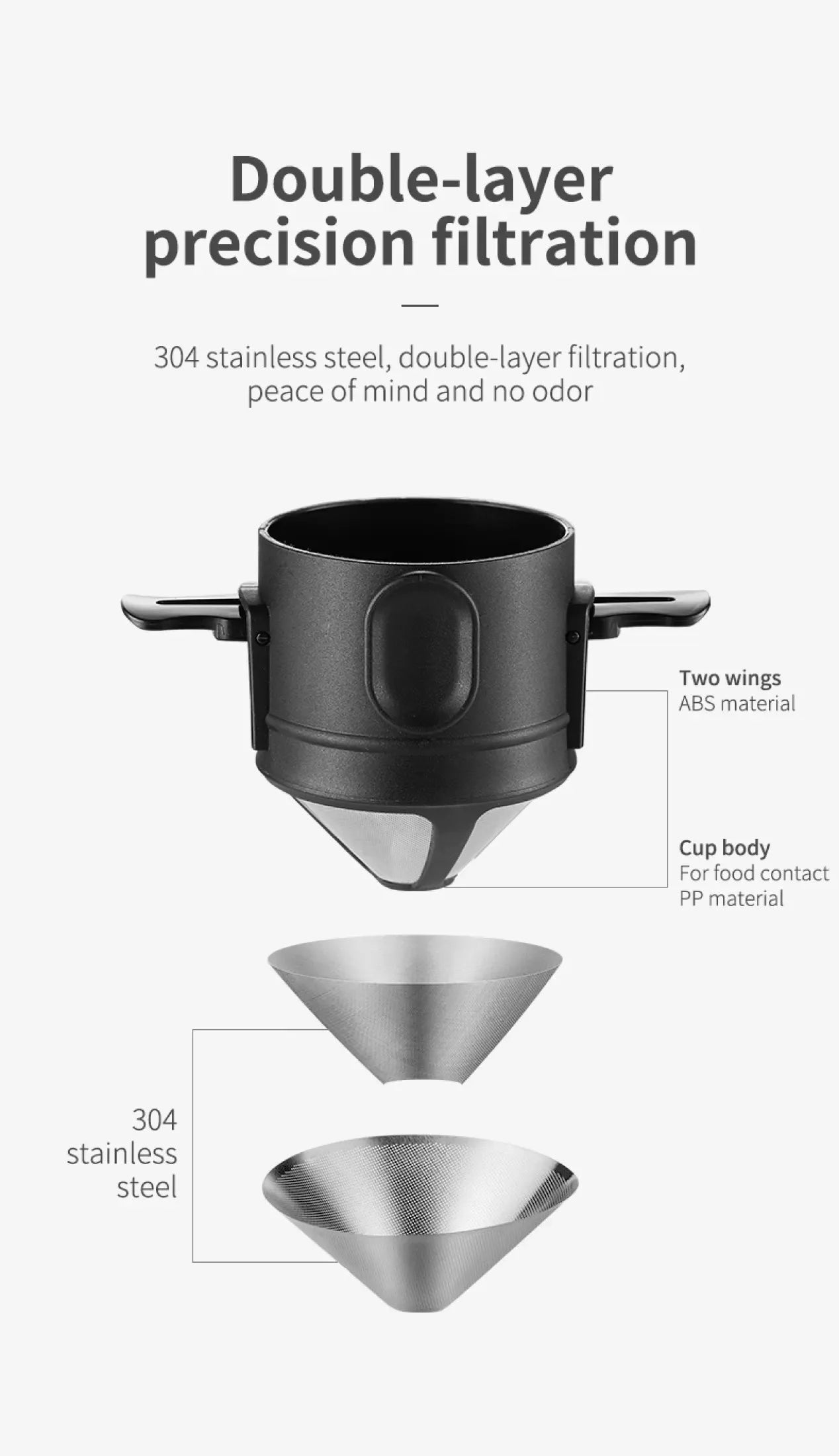 Stainless Steel Portable Coffee Filter Drip