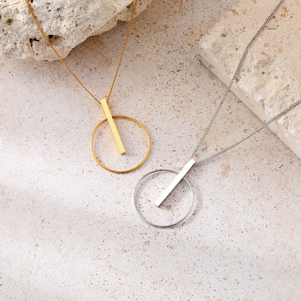 Circle Sticks Pendant Clavicle Chain