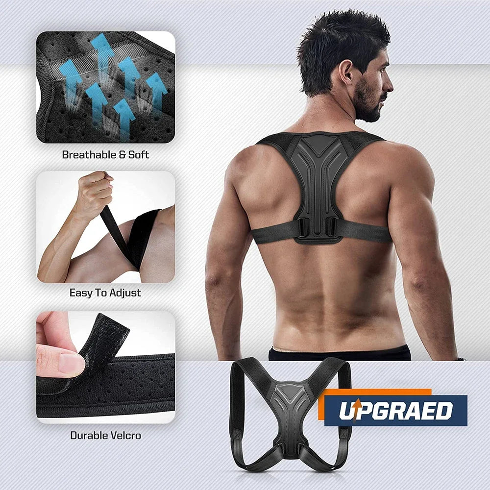 Adjustable Back Shoulder Posture Corrector Belt, Spine Support