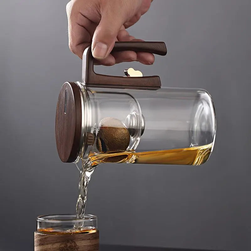 teapot tea separation Magnetic brewing glass filter tea brewing set