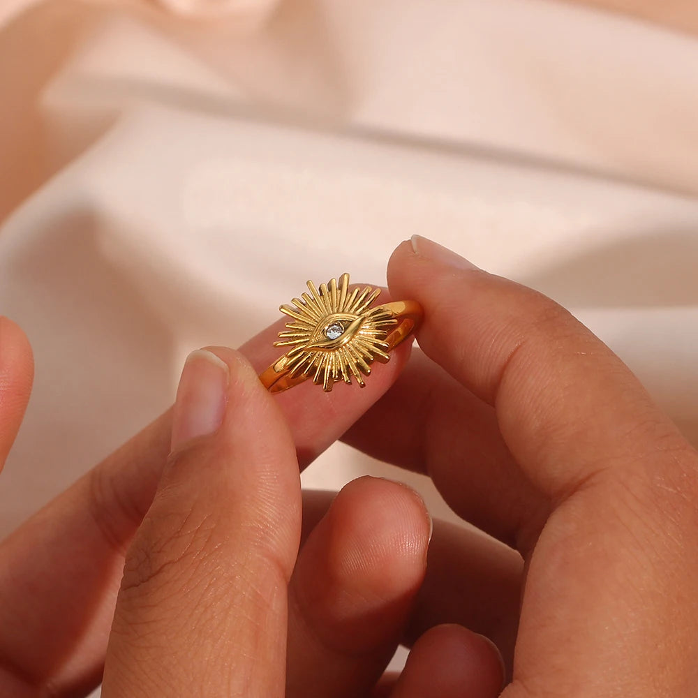 Zircon Evil Eye Ring & Evil Eye Necklace