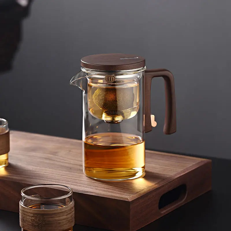 teapot tea separation Magnetic brewing glass filter tea brewing set