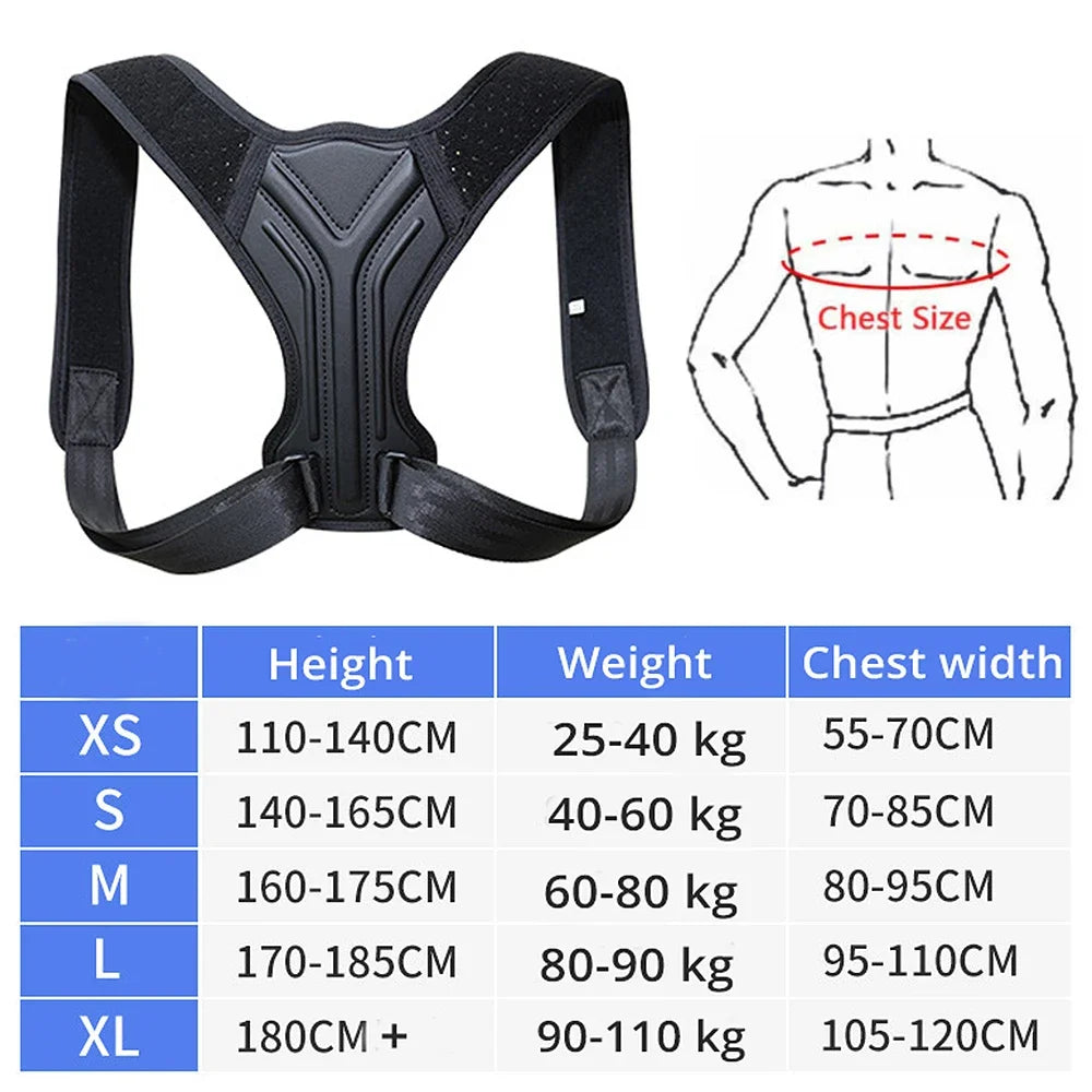 Adjustable Back Shoulder Posture Corrector Belt, Spine Support