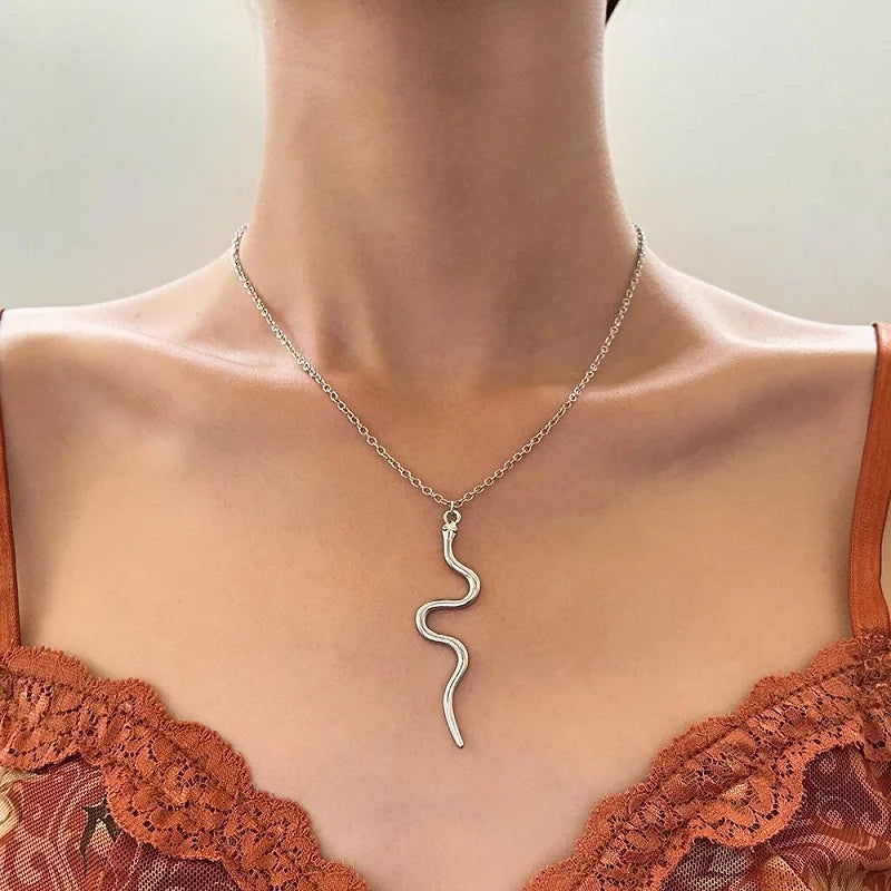 Retro Snake Pendant Necklace Chain for Women