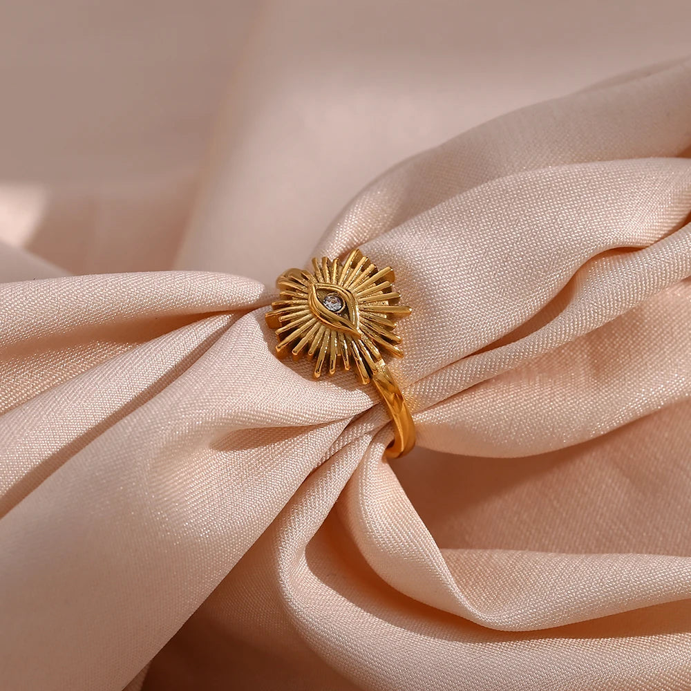 Zircon Evil Eye Ring & Evil Eye Necklace