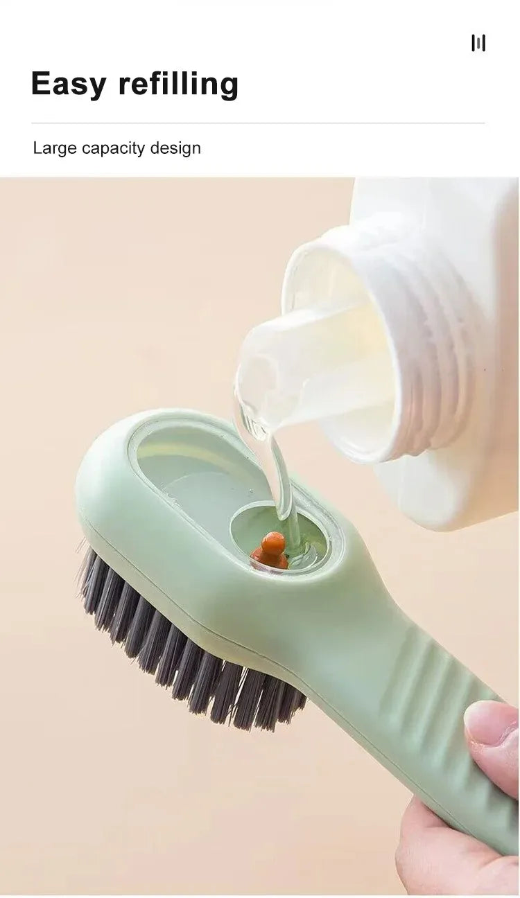 Multifunction Automatic Liquid Shoe Brush with a Long Handle