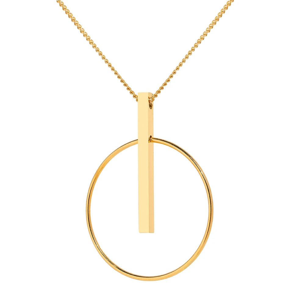 Circle Sticks Pendant Clavicle Chain