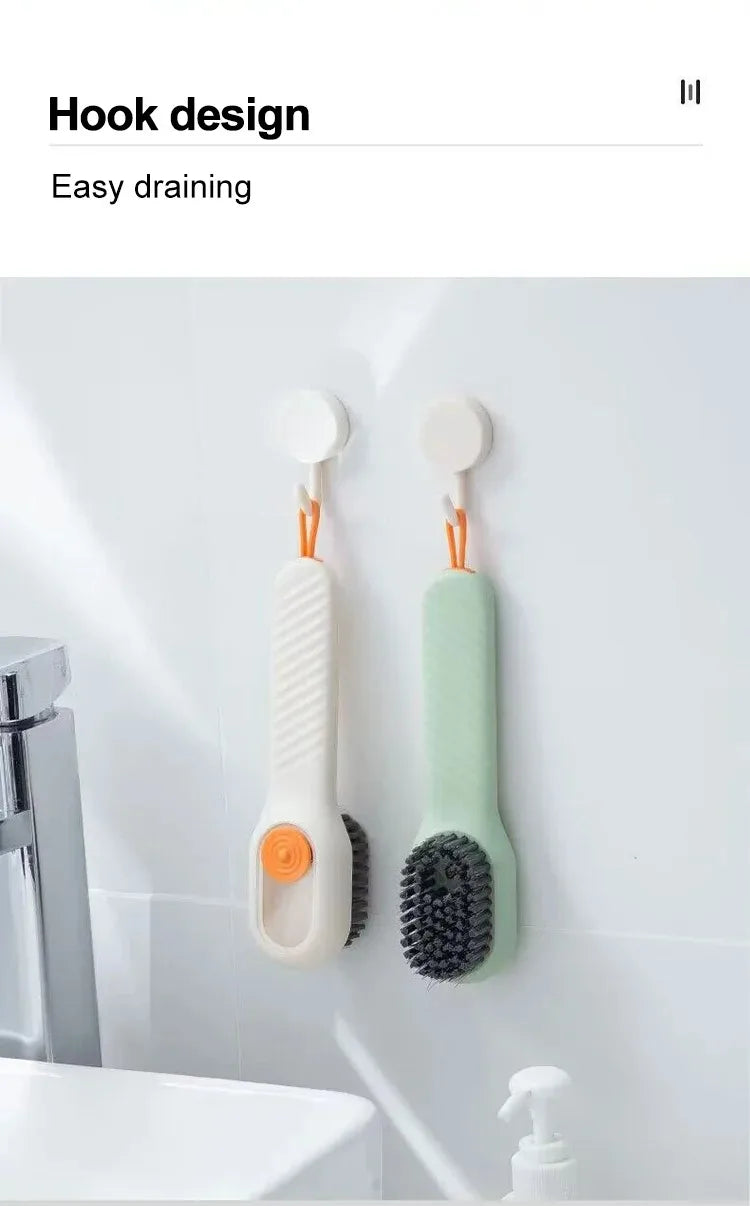 Multifunction Automatic Liquid Shoe Brush with a Long Handle