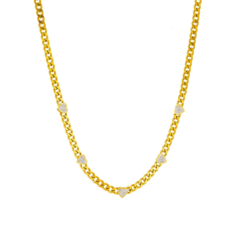 Stainless Steel Heart Love Choker Necklace